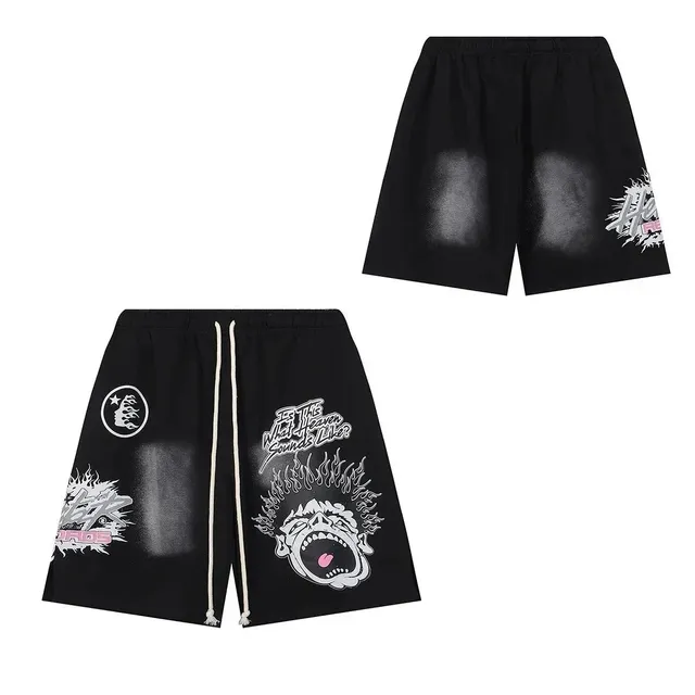 Hellstar Graphic Shorts Flame Print