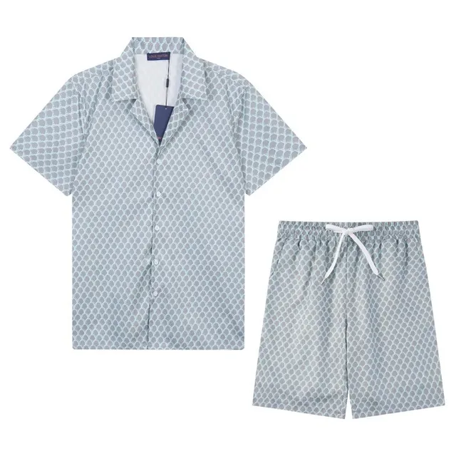 Louis Vuitton Printed Short-Sleeve Shirt and Shorts Set Scale Pattern