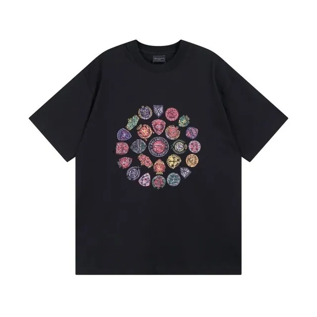 Balenciaga Graphic T-Shirt Multi-Logo Circle Print