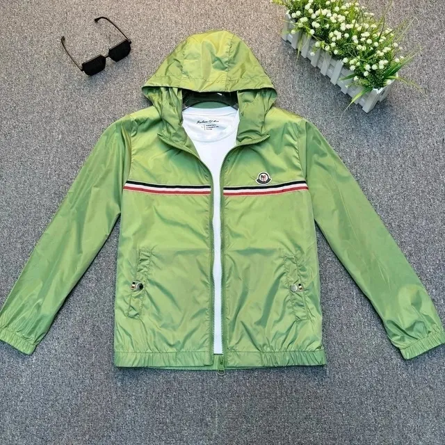 Moncler Windbreaker Jacket Logo Stripe