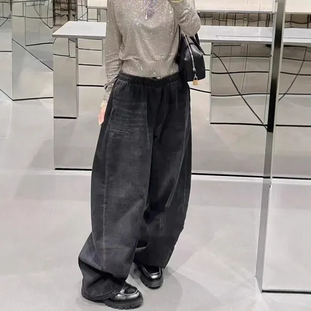 Denim Tears Wide-leg Tapered Trousers Washed Black