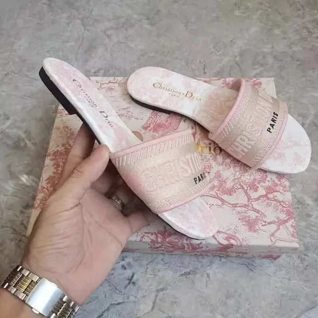 Dior B22 Slide Toile de Jouy Pink