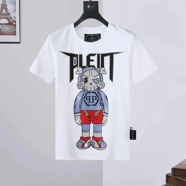 Philipp Plein Graphic T-Shirt Crystal-Embellished Skull Bear