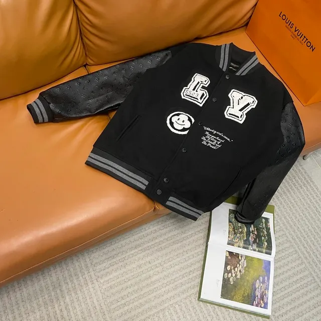Louis Vuitton × Supreme Varsity Jacket Monogram Leather Sleeves