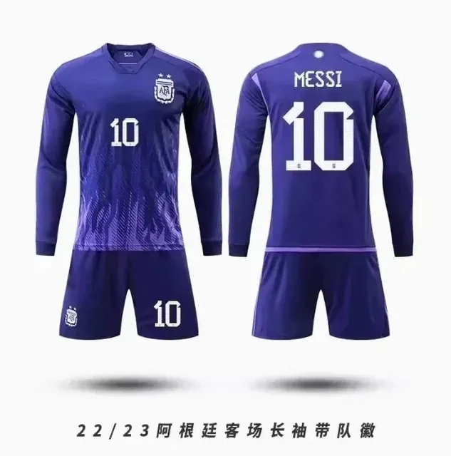 Adidas × Argentina National Team Argentina 22/23 Away Long Sleeve Kit Messi #10