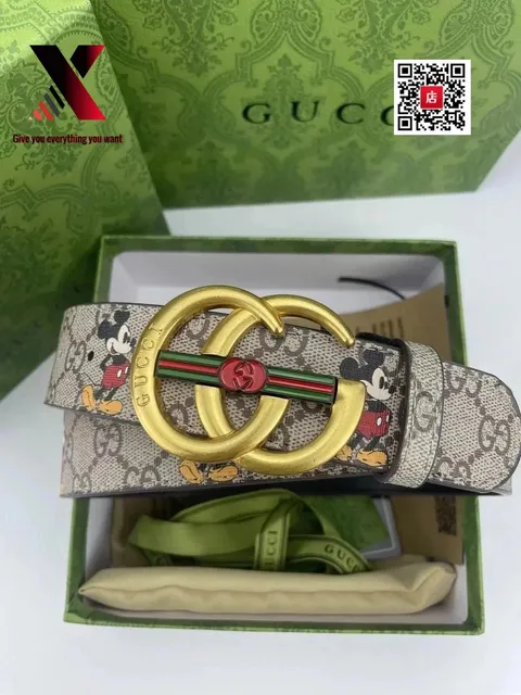 Gucci × Disney Horsebit 1955 Belt Mickey Mouse GG Supreme