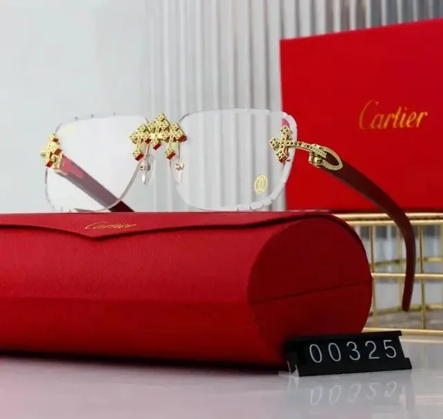 Cartier Juste Un Clou Sunglasses Crystal Frame with Gold十字 Motif