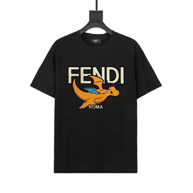 Fendi × Pokémon Graphic T-Shirt Charizard Print