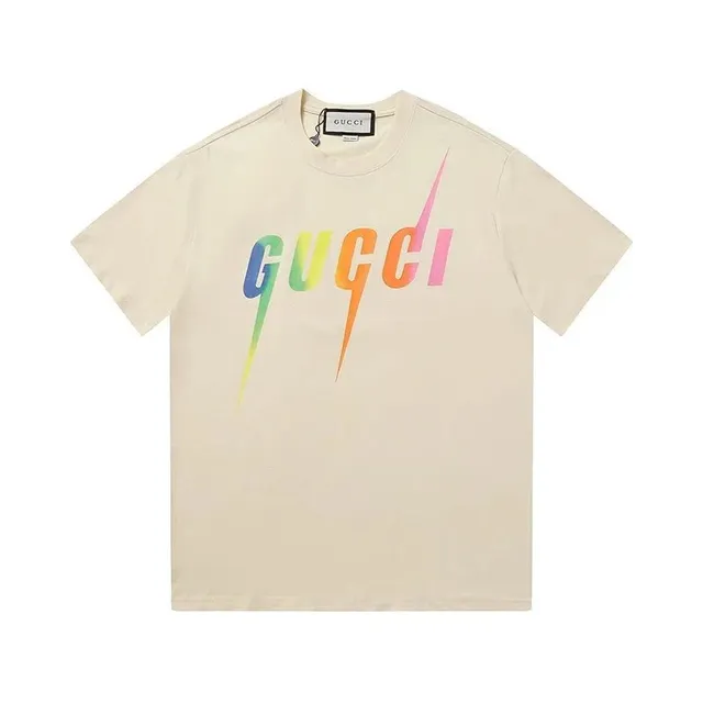 Gucci Logo T-Shirt Rainbow Lightning