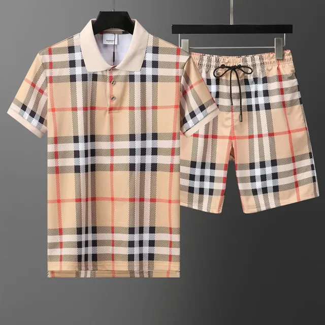 Burberry Checkered Polo and Shorts Set Classic Vintage Check