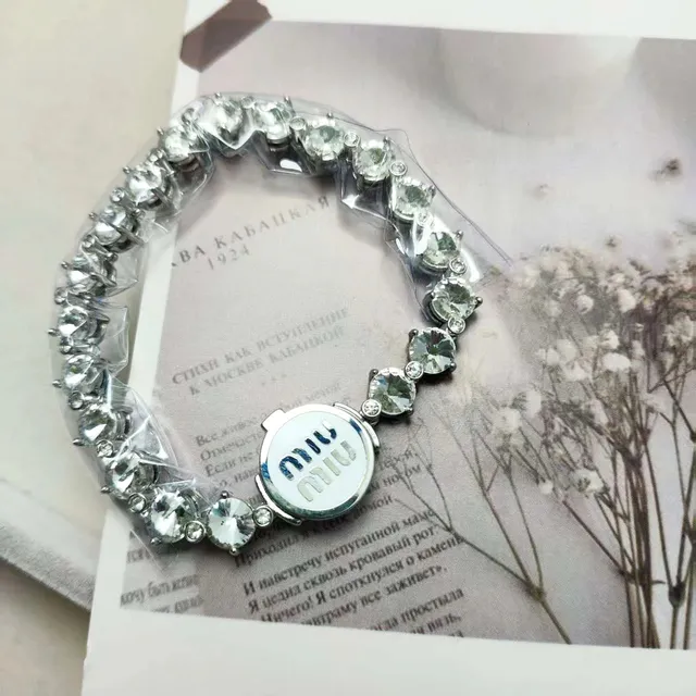 Miu Miu Crystal Bracelet Logo Clasp