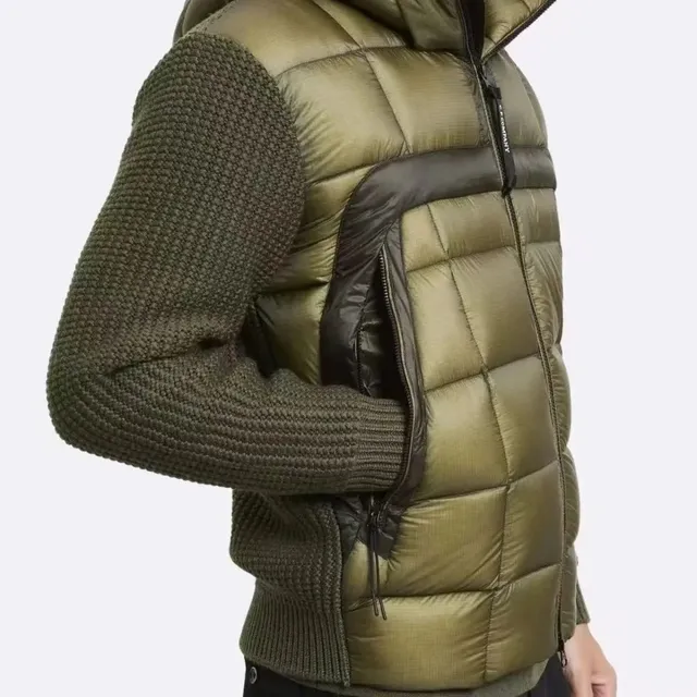 C.P. Company Goggle Jacket Olive Knit-Sleeve