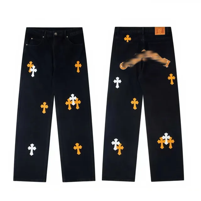 Chrome Hearts Cross Patch Jeans Multi Cross Appliqué