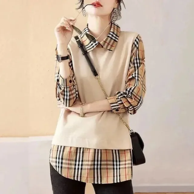 Burberry Checkered Collar Shirt Vintage Check