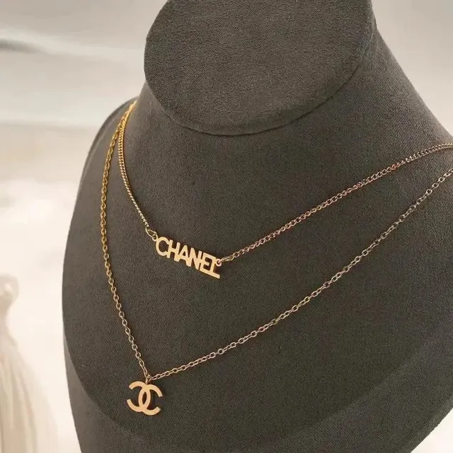 Logo Necklace Set CHANEL + CC Pendant