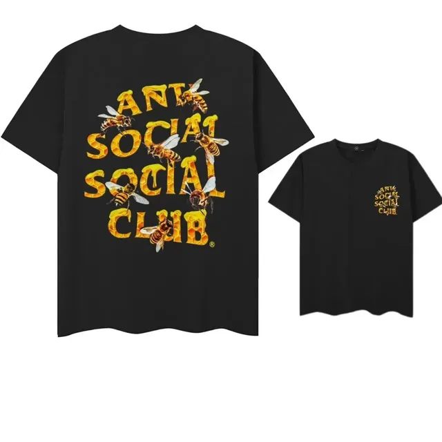 Anti Social Social Club Graphic Tee Honeycomb Bee Print