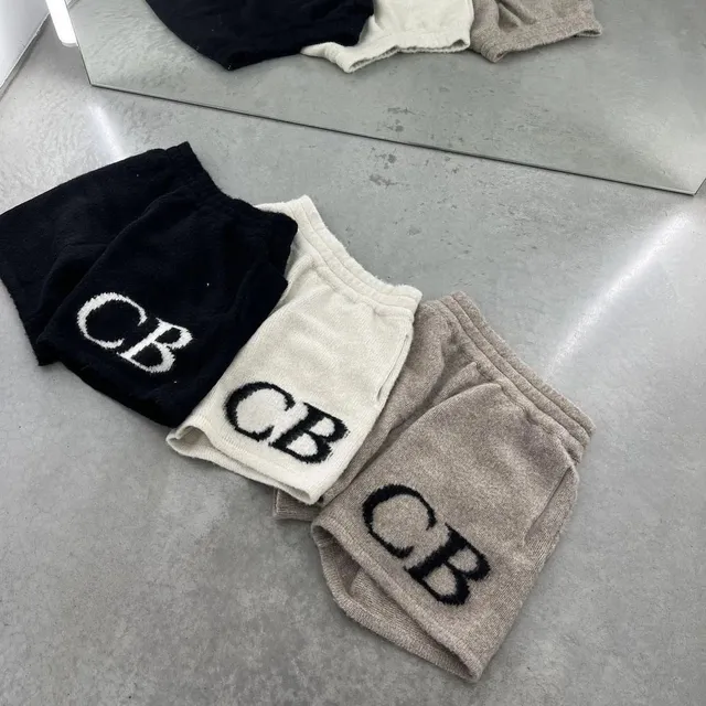 C601网眼刺绣短裤宝蓝