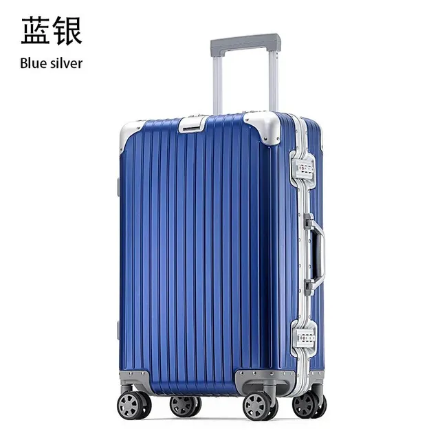 Rimowa Aluminum Suitcase Blue Silver