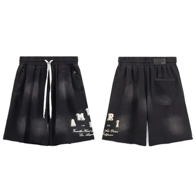 Amiri Embroidered Shorts Los Angeles Print