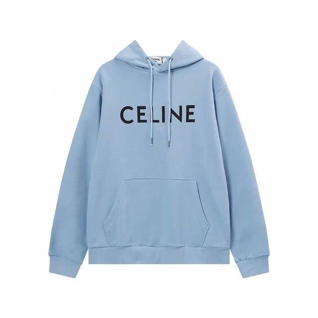 Celine Logo Hoodie Light Blue