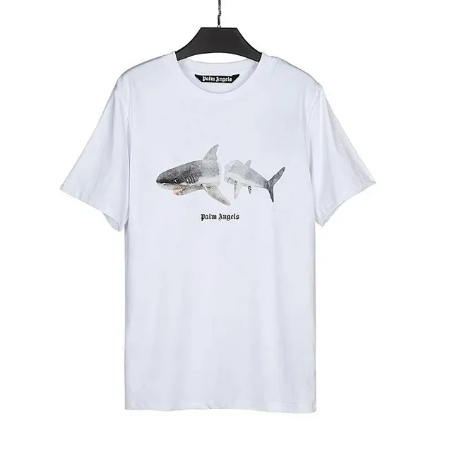 Palm Angels Shark Graphic Tee Shark Print