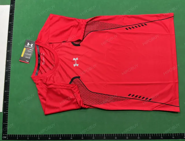 Under Armour HeatGear Compression Tee Red Black Hex Grid