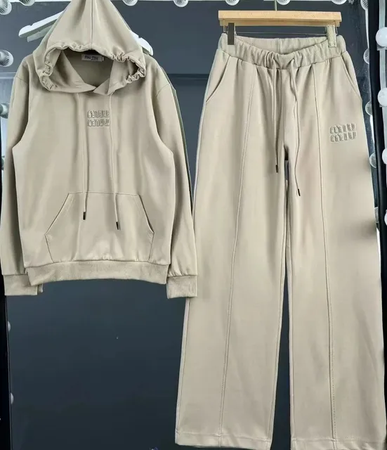 Miu Miu Hoodie and Joggers Set Embroidered Logo