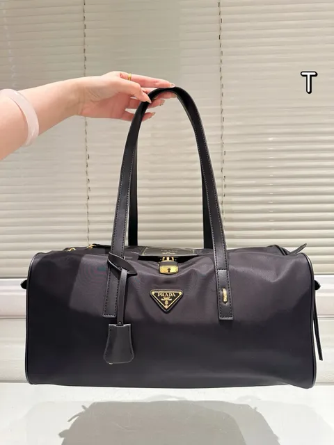 Prada Duffle Bag Nylon with Leather Trim