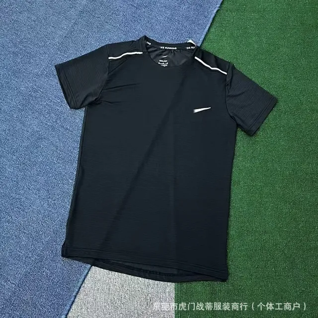 Black ice silk short sleeved shirt