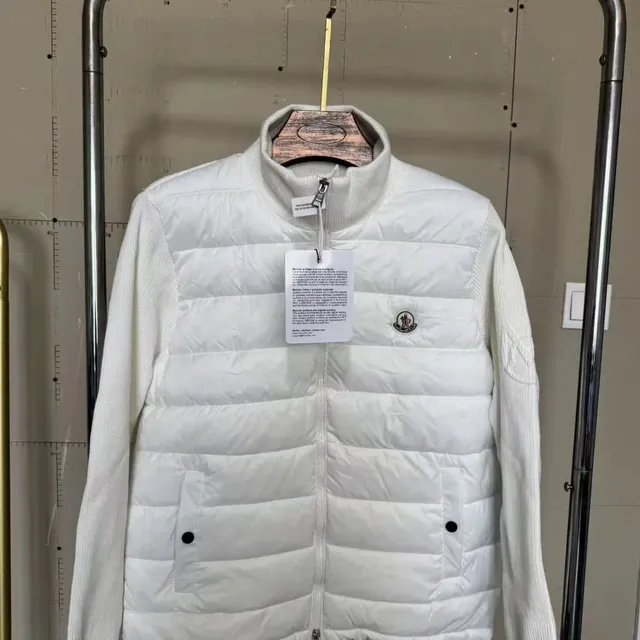 Moncler Quilted Half-Zip Jacket Classic White