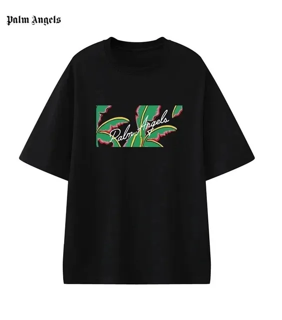 Palm Angels Graphic Tee Palm Leaf Print