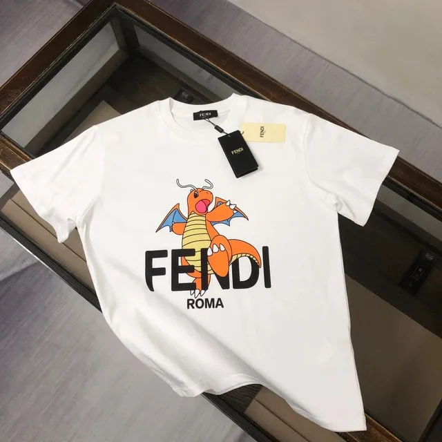 Fendi × Pokémon Graphic T-Shirt Charizard Print