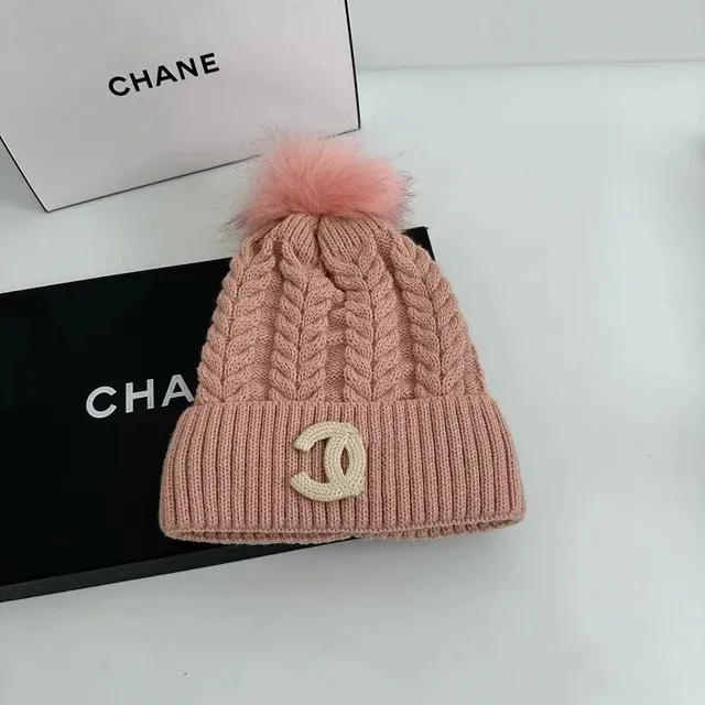 Chanel Knit Beanie Cable Knit with CC Logo