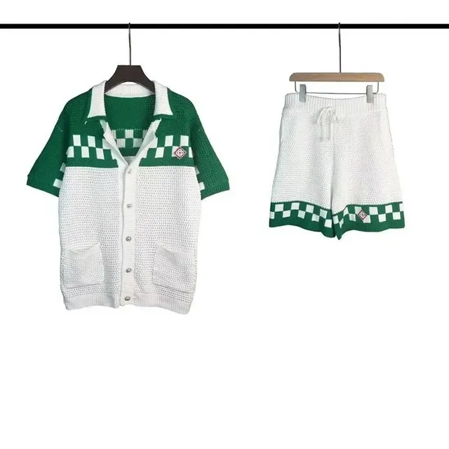 Casablanca Knit Set Checkered Trim