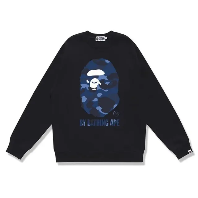 BAPE Crewneck Sweatshirt Blue Camo Ape Head