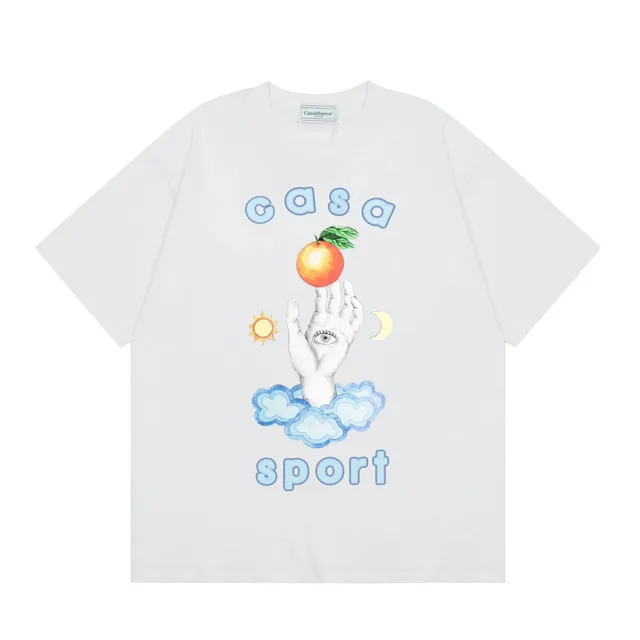 Casablanca Casa Sport Tee Orange Hand Graphic