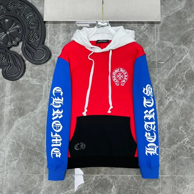 Chrome Hearts Hoodie Color-Block Logo Sleeve