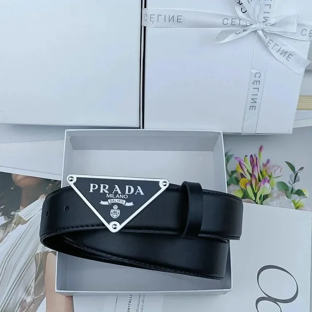 Prada Triangle Logo Belt Classic