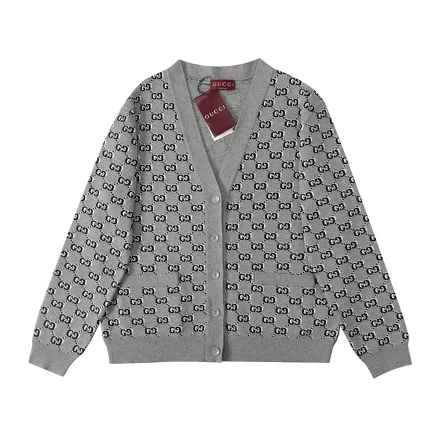 Gucci GG Monogram Cardigan Intarsia Knit
