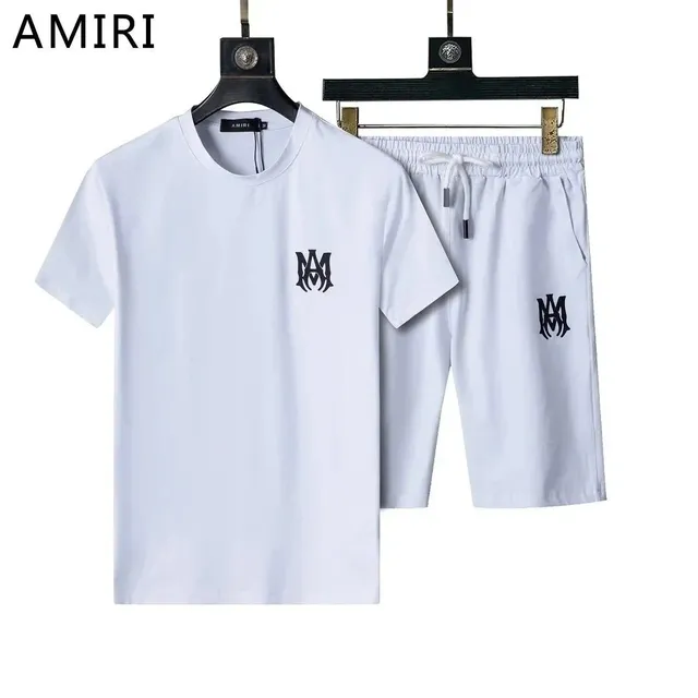 Amiri Logo Tee and Shorts Set Black Logo