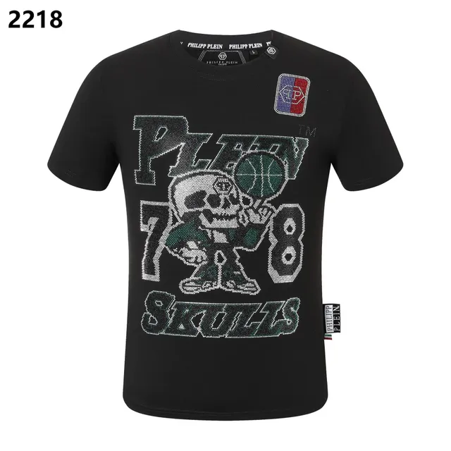 Philipp Plein Skulls Graphic Tee Crystal-Embellished Skull and Basketball Print