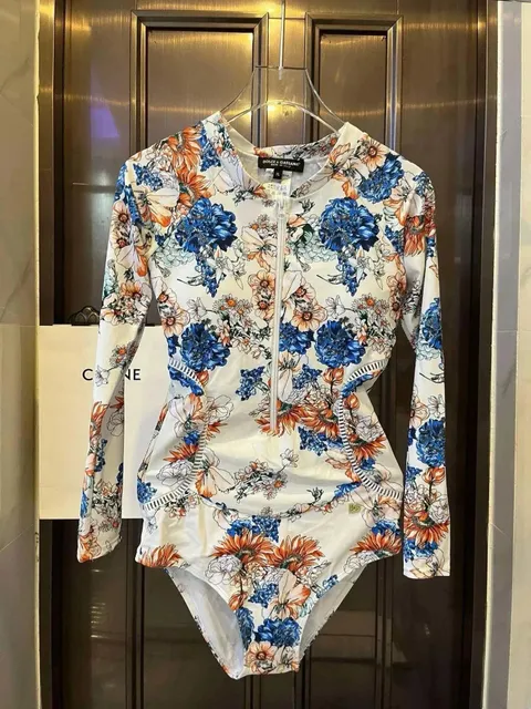 Dolce & Gabbana Floral Long-Sleeve Bodysuit Vibrant Floral Print