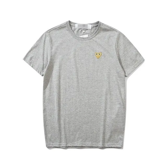 Comme des Garçons Heart Logo Tee Gold Heart Embroidery