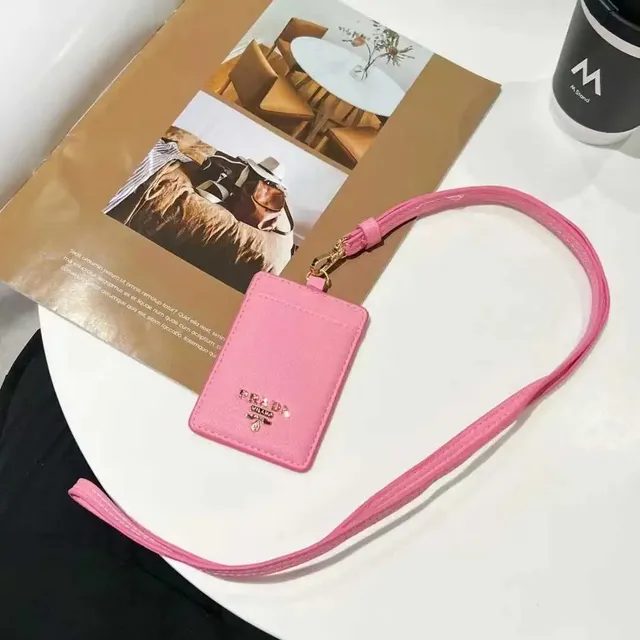 Prada Card Holder Strap Saffiano Leather