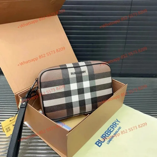 Burberry Check Print Pouch Classic Nova Check