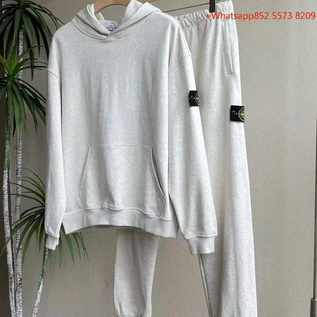 Stone Island Hoodie and Joggers Set Heather Grey