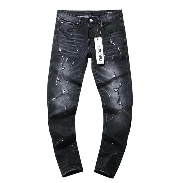 Purple Brand Distressed Jeans Paint Splatter