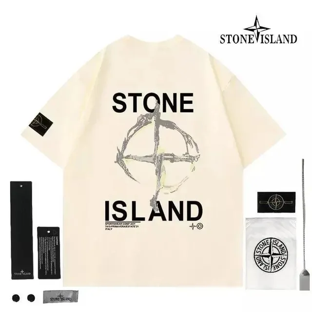 Stone Island Graphic T-Shirt Compass Logo Print