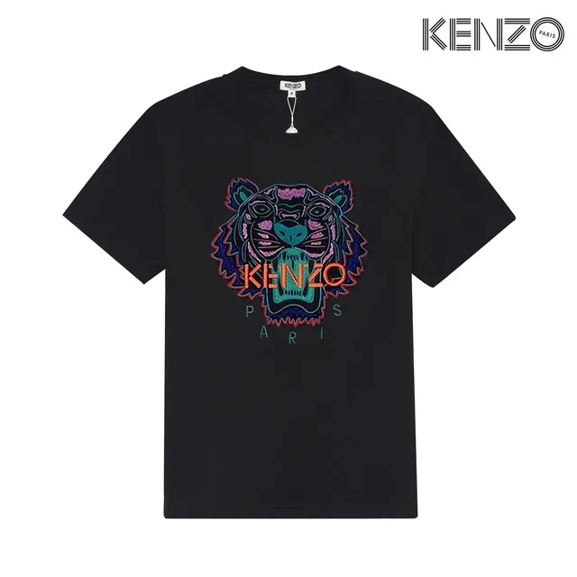 Kenzo Tiger Graphic Tee Neon Tiger Embroidery