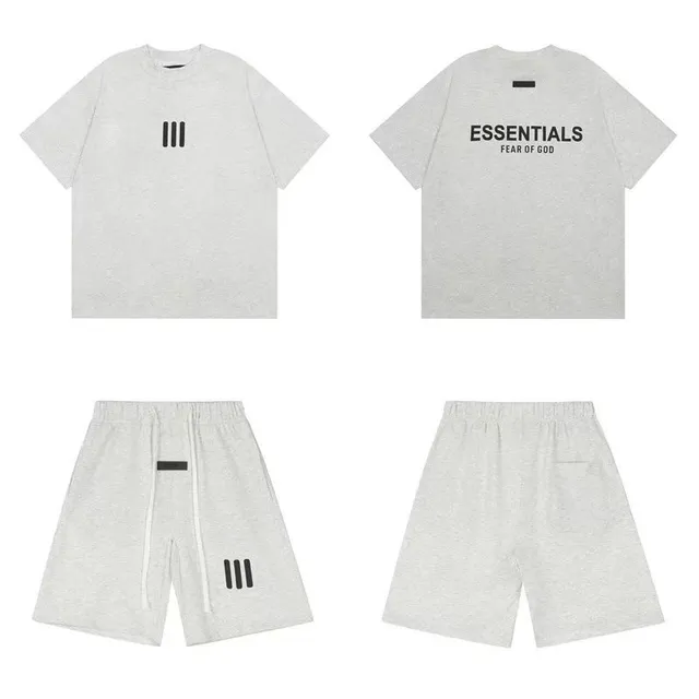 Fear of God Essentials T-Shirt and Shorts Set Triple Bar Logo